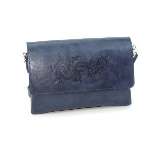 Синяя женская кожаная сумка Natalia Kalinovskaya «Роксан» Растение